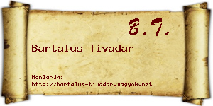 Bartalus Tivadar névjegykártya
